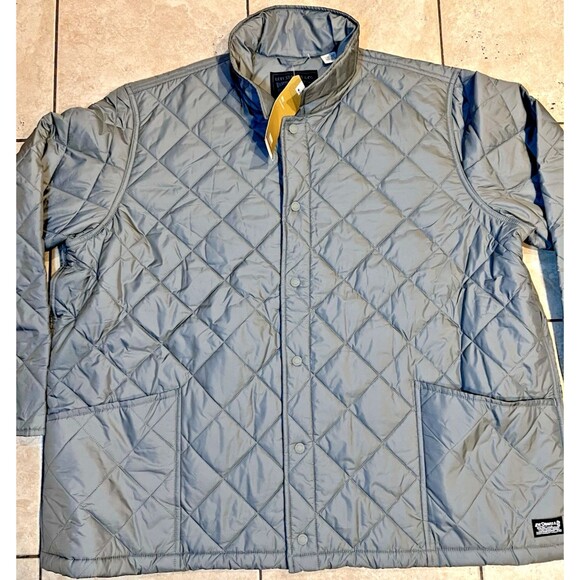 Levis Jacket Mens XXXL Grey Quilted Dry Performance Coat Snap button Winter SKI - Picture 1 of 10